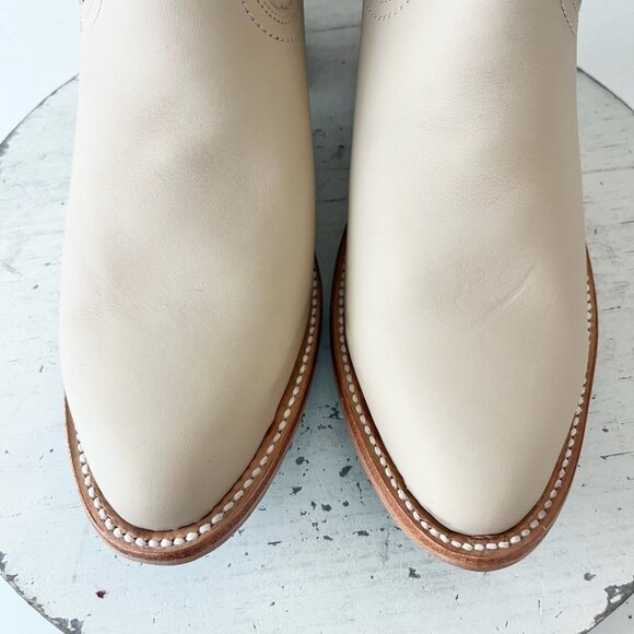 Lane PLAIN JANE Womens Cowboy Boots 10 Ivory Western Midi Boots Cowgirl Short - Picture 6 of 11